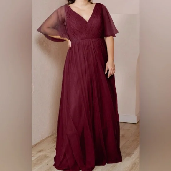 Revelry | Dresses | Copy Revelry Long Maroon Dress | Poshmark
